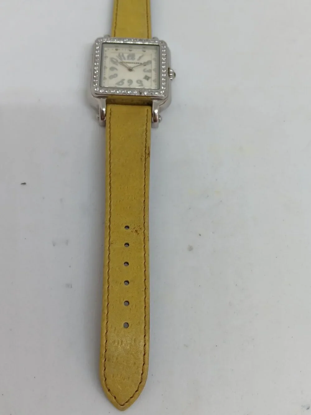 BCBGMAXAZRIA BG6040 Women's 34mm Crystal Bezel S/Steel Square Watch NEW BATTERY
